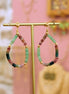 Boucles d'oreilles PLAKA doré tourmaline et aventurine