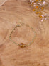 idée cadeau bijou bracelet femme chaine doré et coeur en citrine