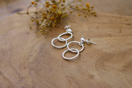 idée cadeau bijou femme argenté boucles d'oreilles