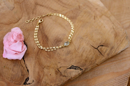 Bracelet CROISÉE DES CHEMINS-phrénite épidote (nlle couleur)