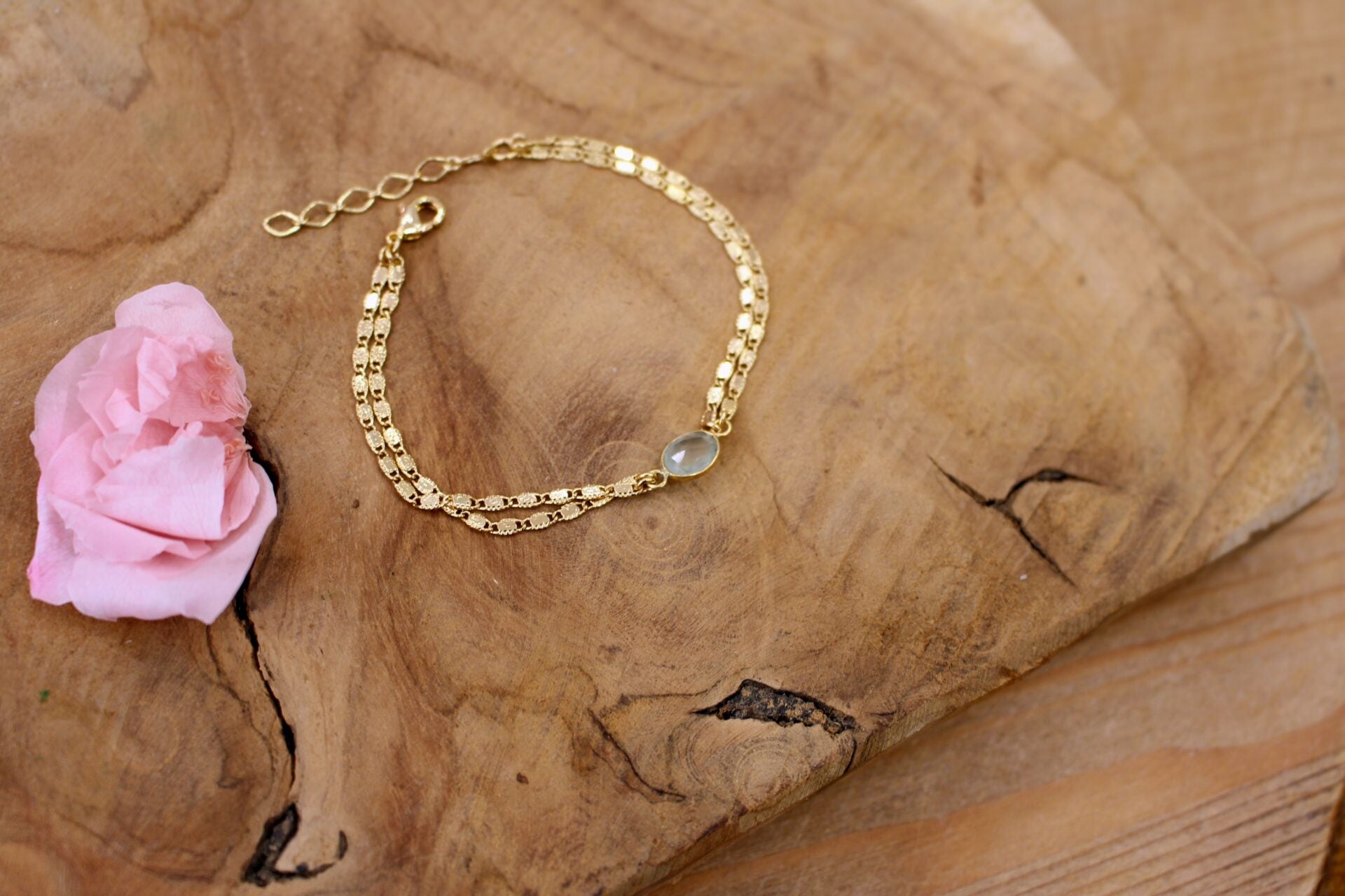 Bracelet CROISÉE DES CHEMINS-phrénite épidote (nlle couleur)