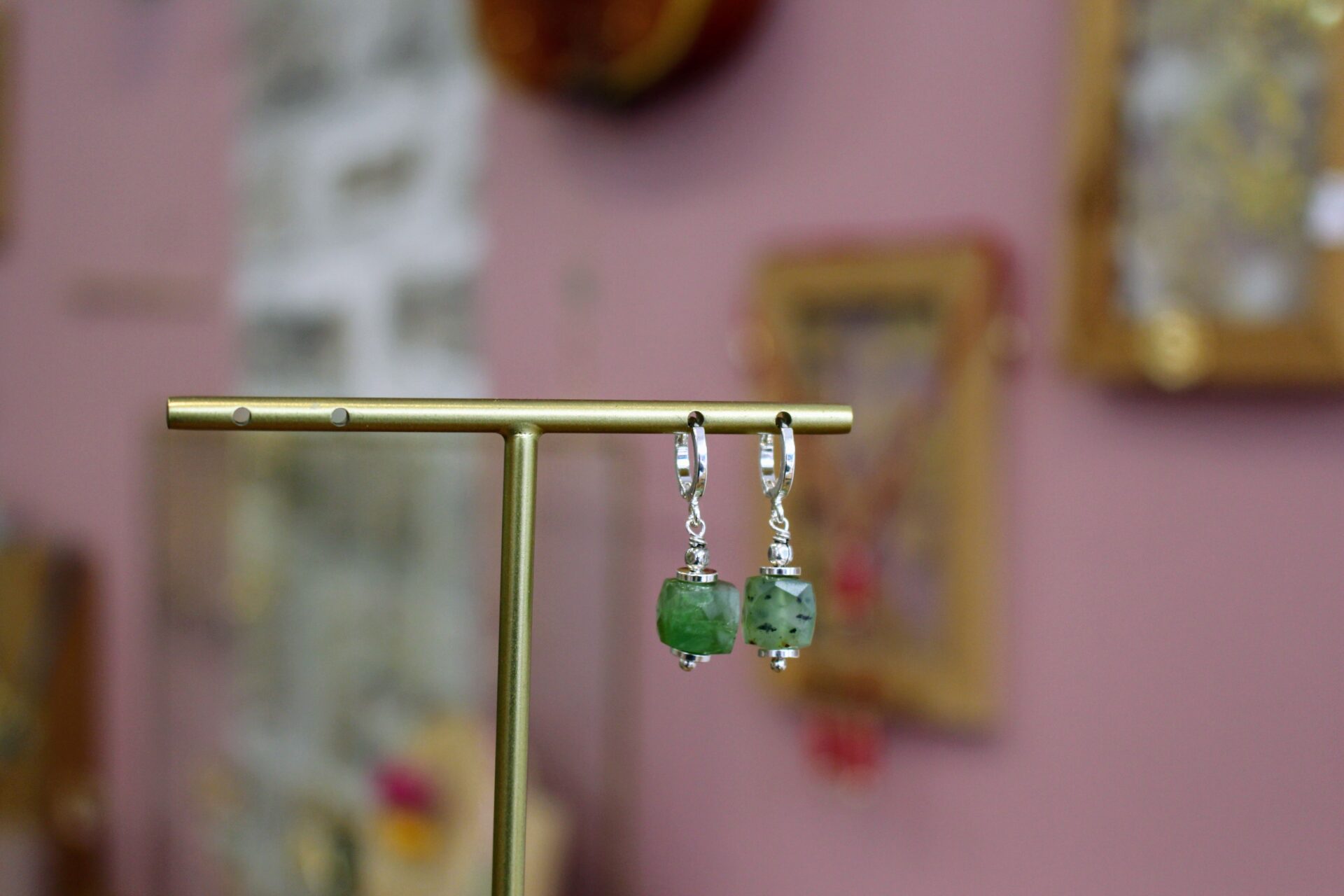 Boucles d'oreilles SENSIBLE argenté chrysoprase