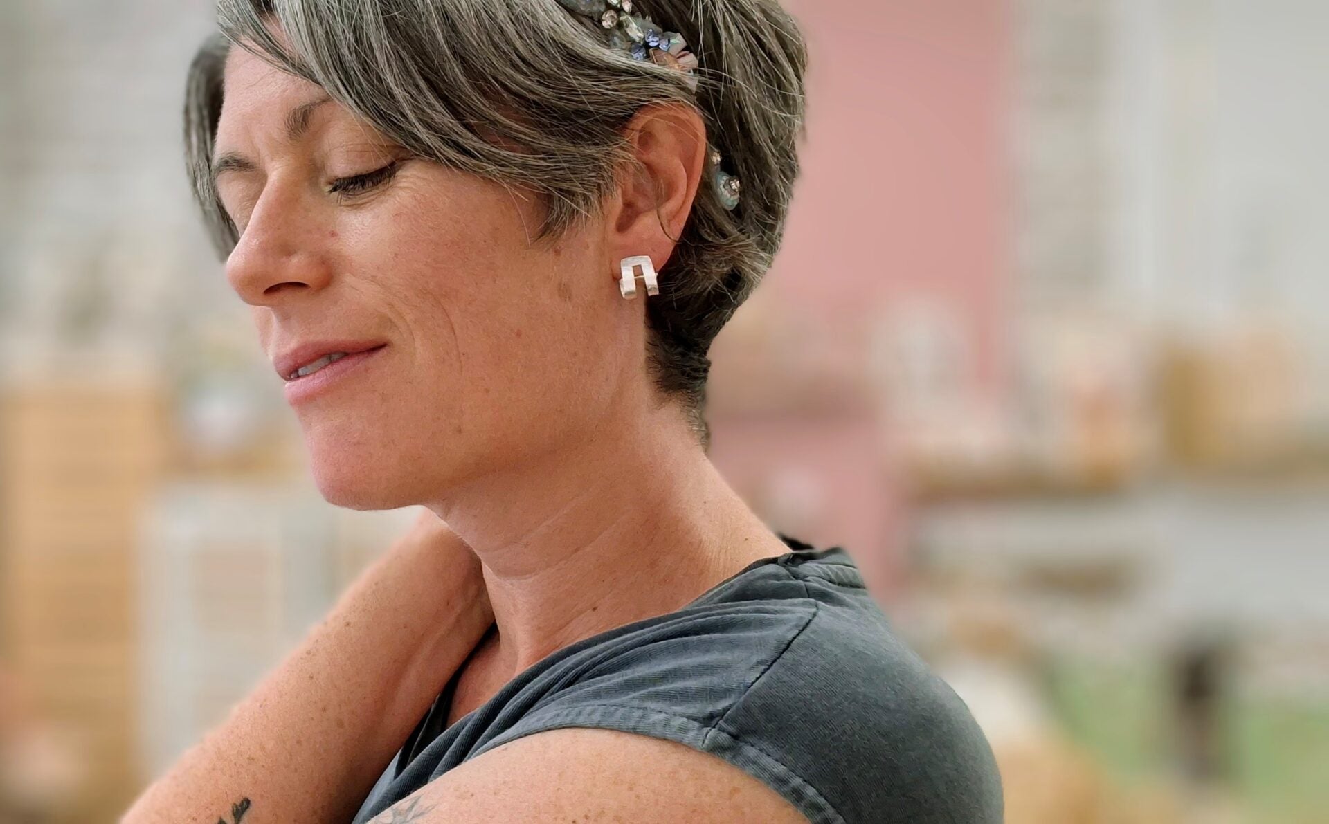 Boucles d'oreilles HOPI argentées - créoles intemporelles