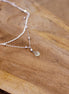 idée cadeau collier haute fantaisie collier double range argenté pendentif pierre naturelle