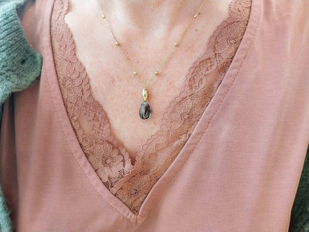 Collier TOUT SIMPLEMENT phrénite épidote