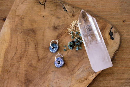 Boucles d'oreilles SHIFT ORIGINELLE argenté bleu cobalt