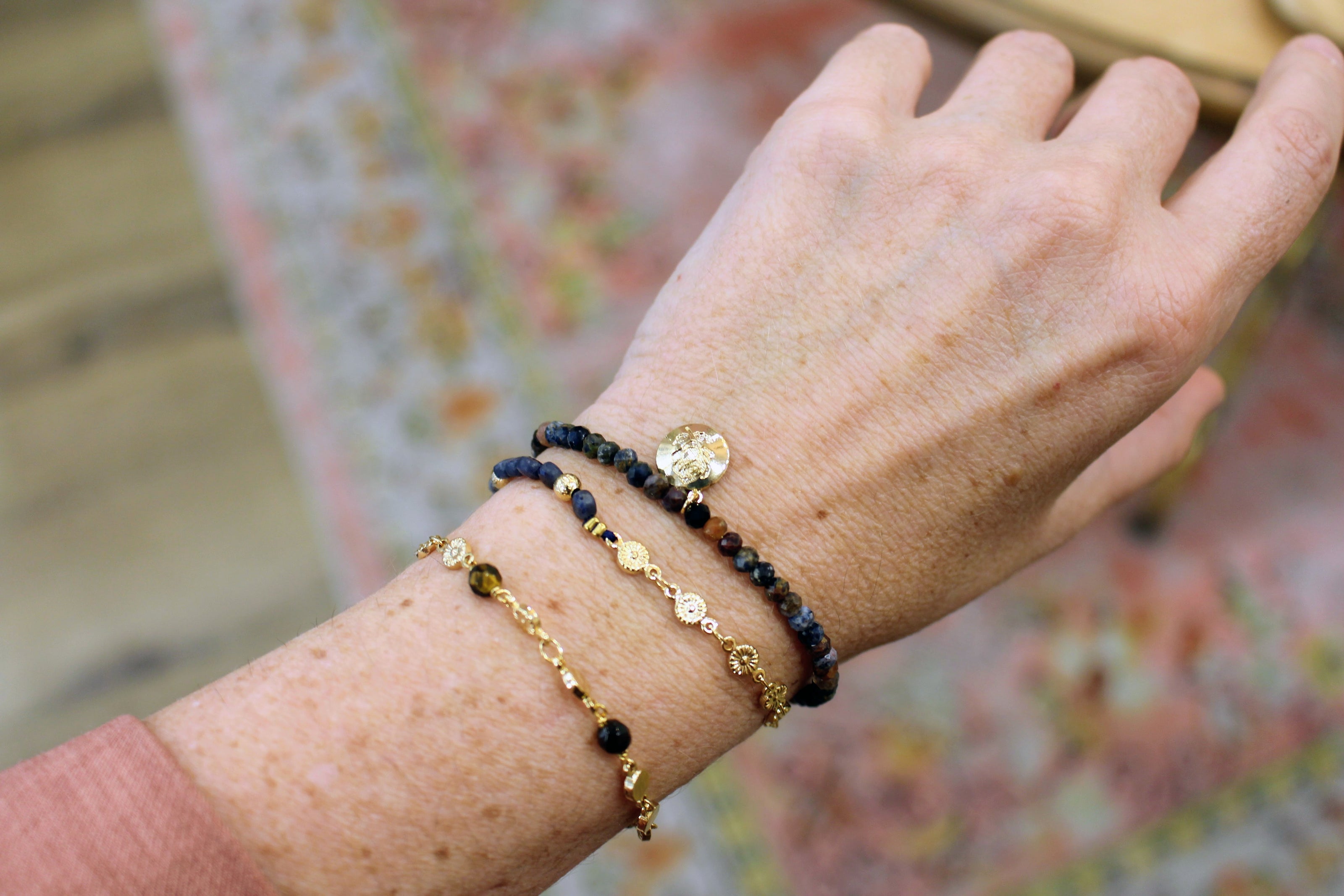 Bracelet JARDIN MYSTERIEUX doré - pietersite