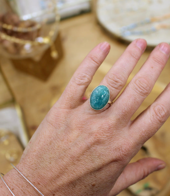 Bague REVERIE argenté - amazonite