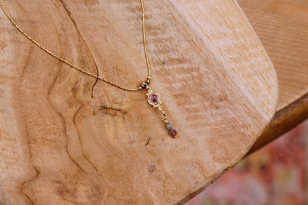 Collier ATHENA doré tourmaline