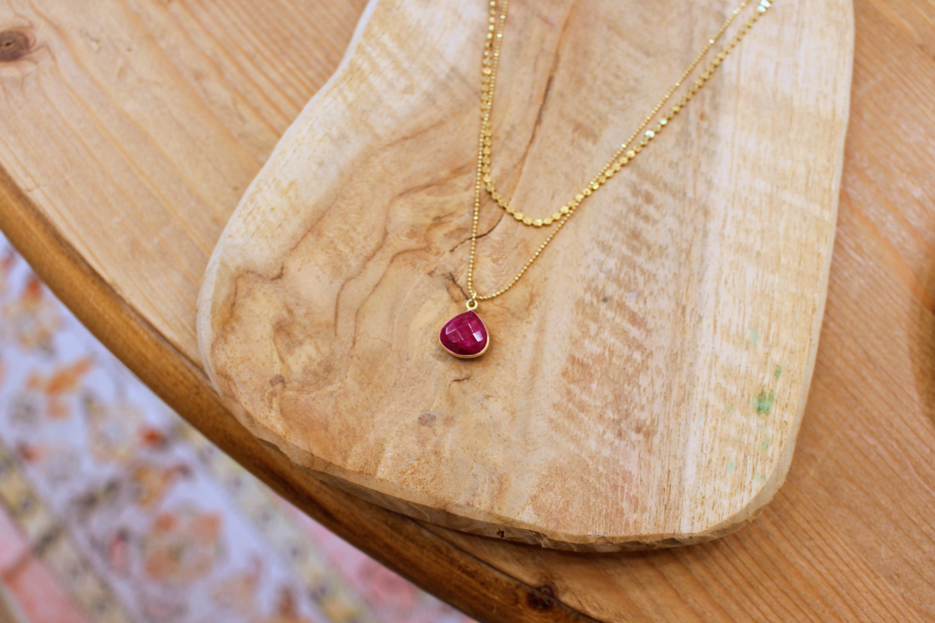 Collier double rang INSPIRATION sillimanite rose ( chaine plate et diamantée )