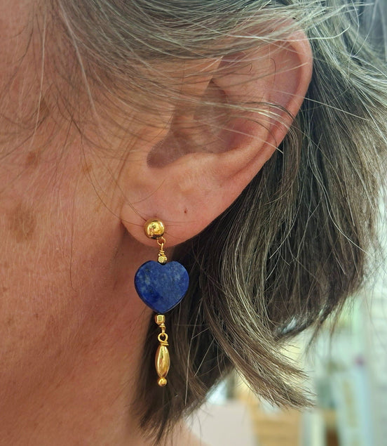 Boucles d'oreilles INFINI doré - lapis lazuli