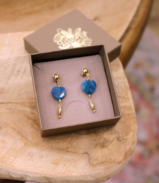 Boucles d'oreilles INFINI doré - apatite