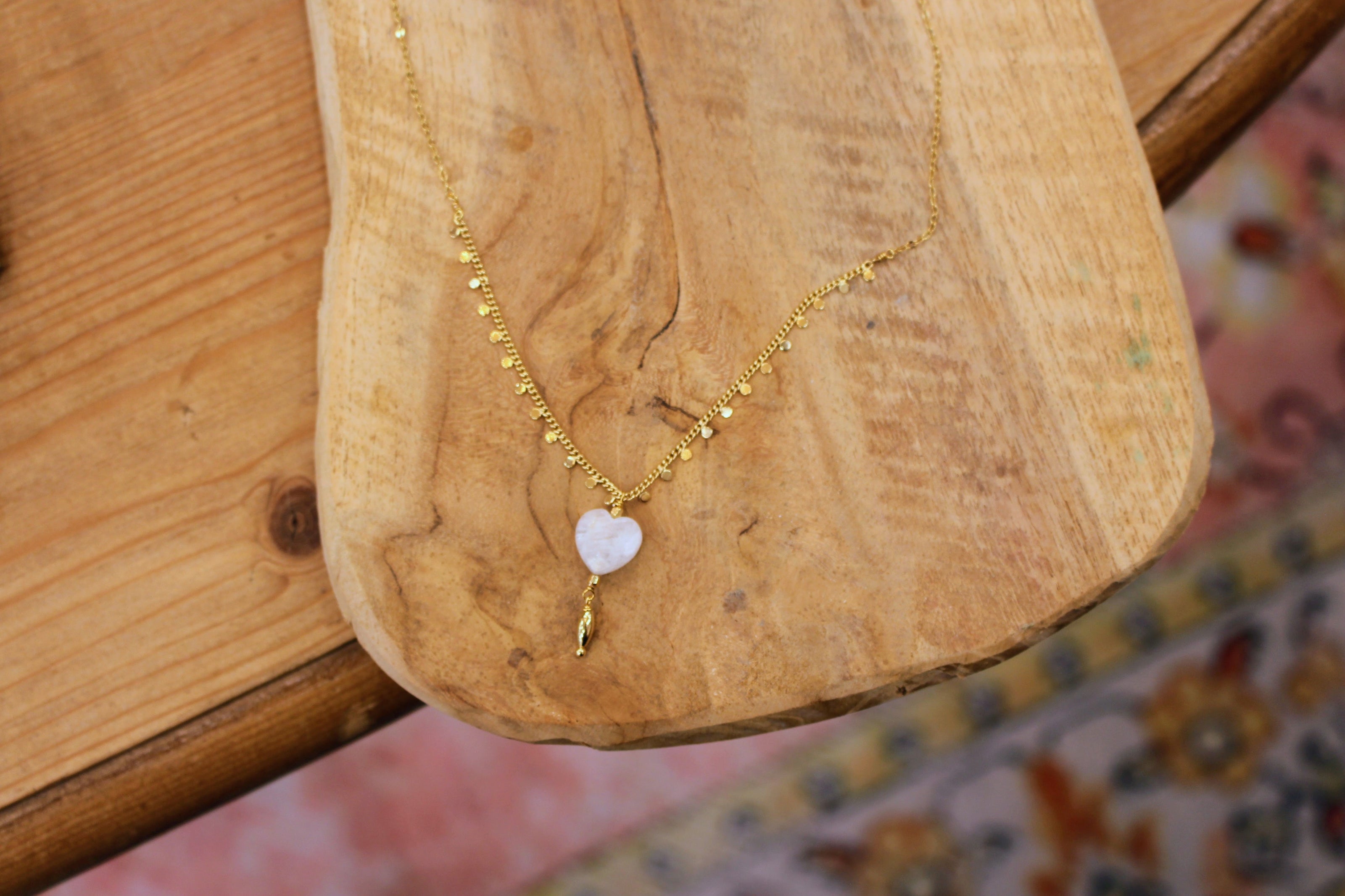 Collier INFINI doré - pierre de lune