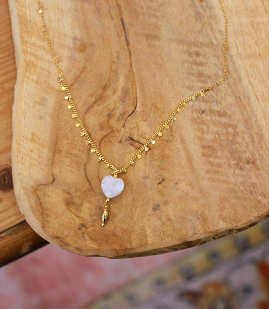 Collier INFINI doré - pierre de lune