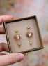 Boucles d'oreilles INFINI doré - quartz fraise