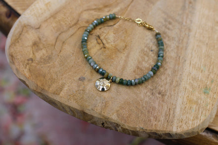 Bracelet JARDIN MYSTERIEUX doré - agate indienne