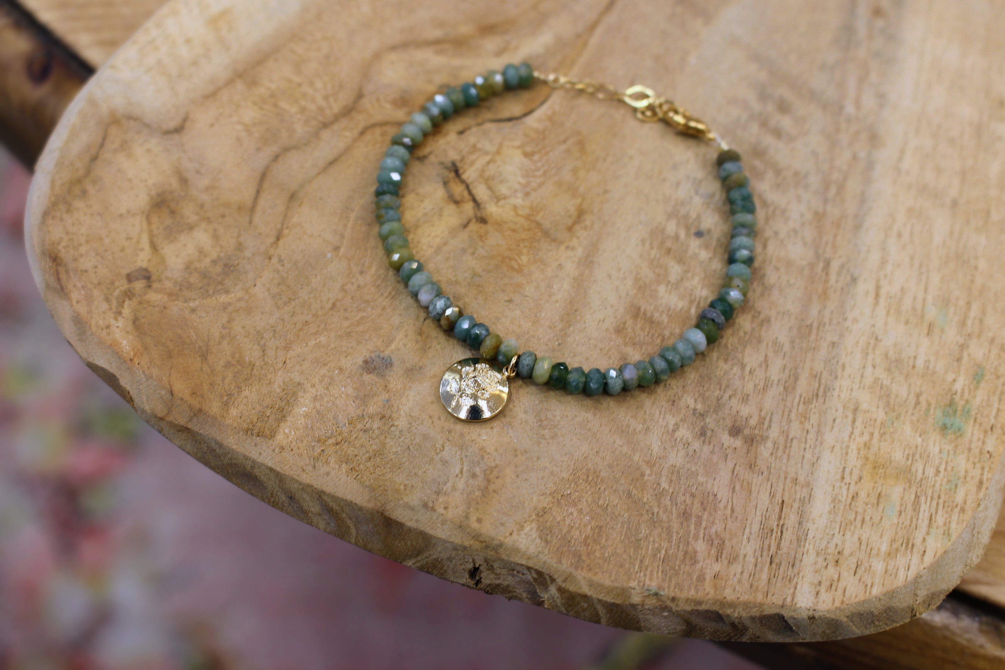 Bracelet JARDIN MYSTERIEUX doré - agate indienne