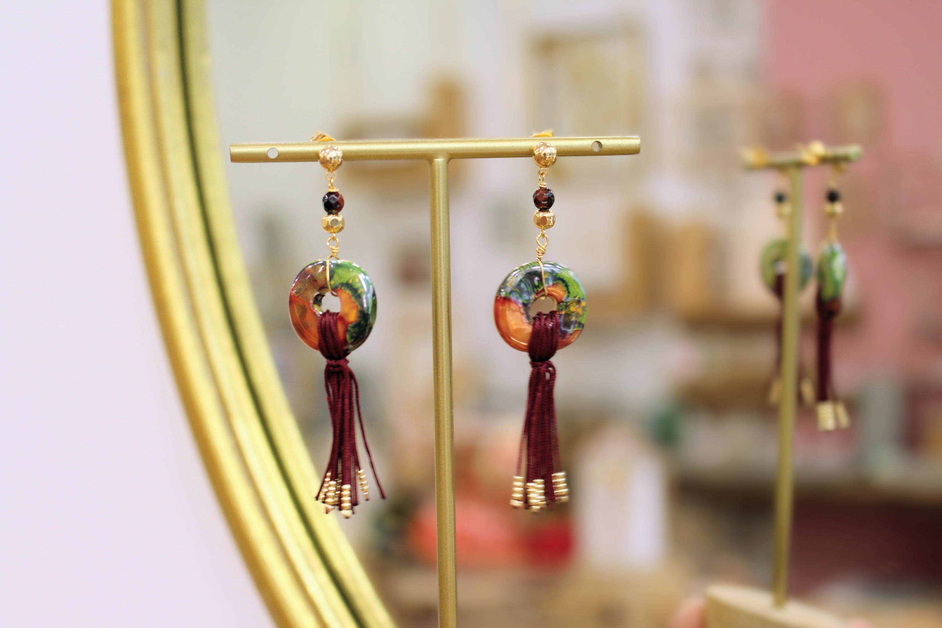Boucles d'oreilles KORÉ doré - terre fauve