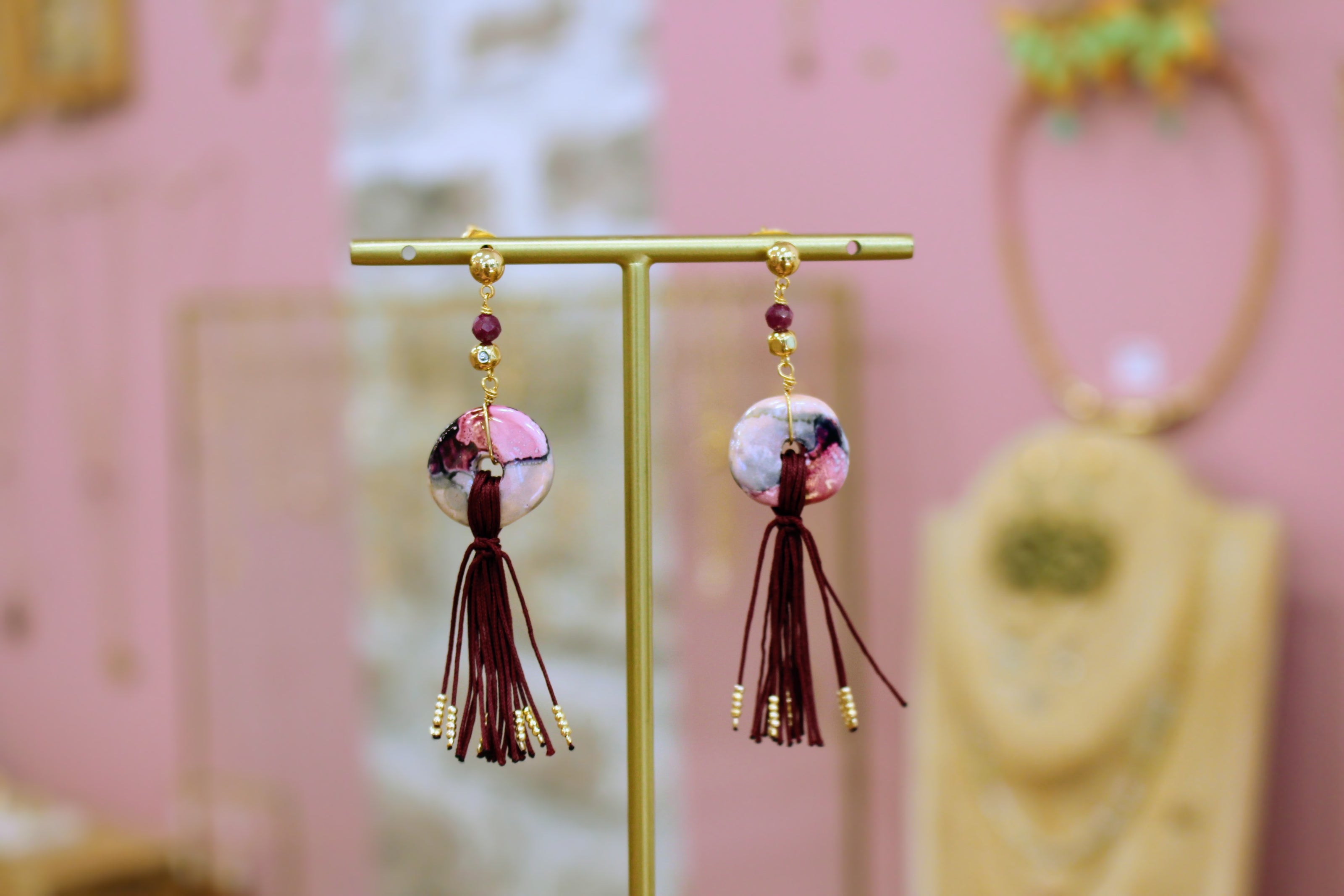 Boucles d'oreilles KORÉ - doré - terre de grenade