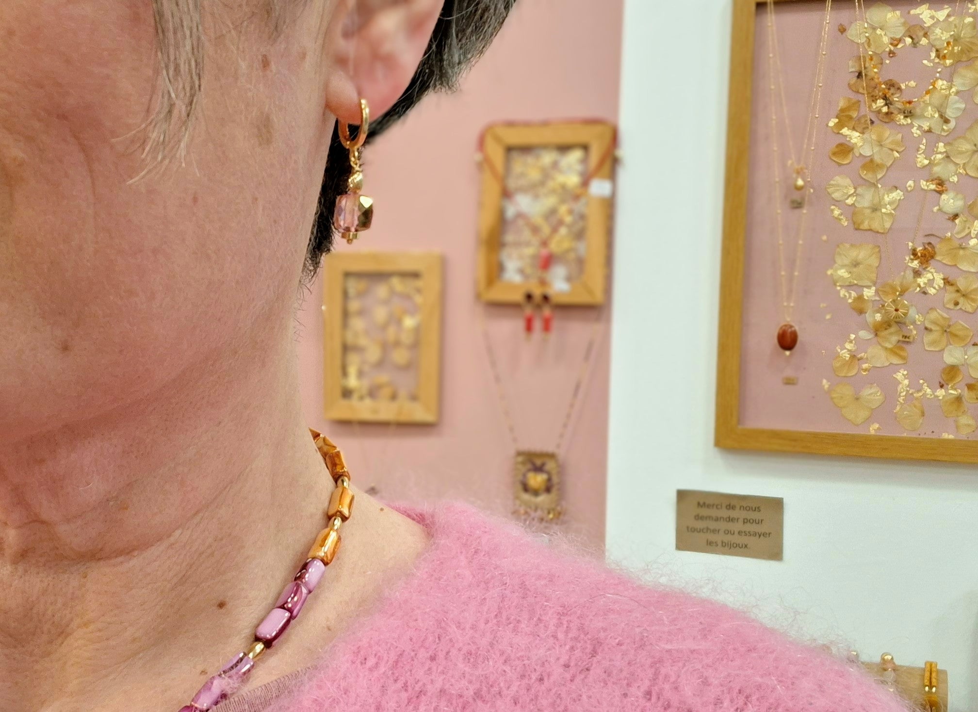 Boucles d'oreilles doré SENSIBILITÉ TOPAZE