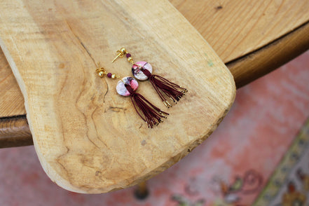 Boucles d'oreilles KORÉ - doré - terre de grenade