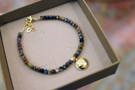 Bracelet JARDIN MYSTERIEUX doré - pietersite