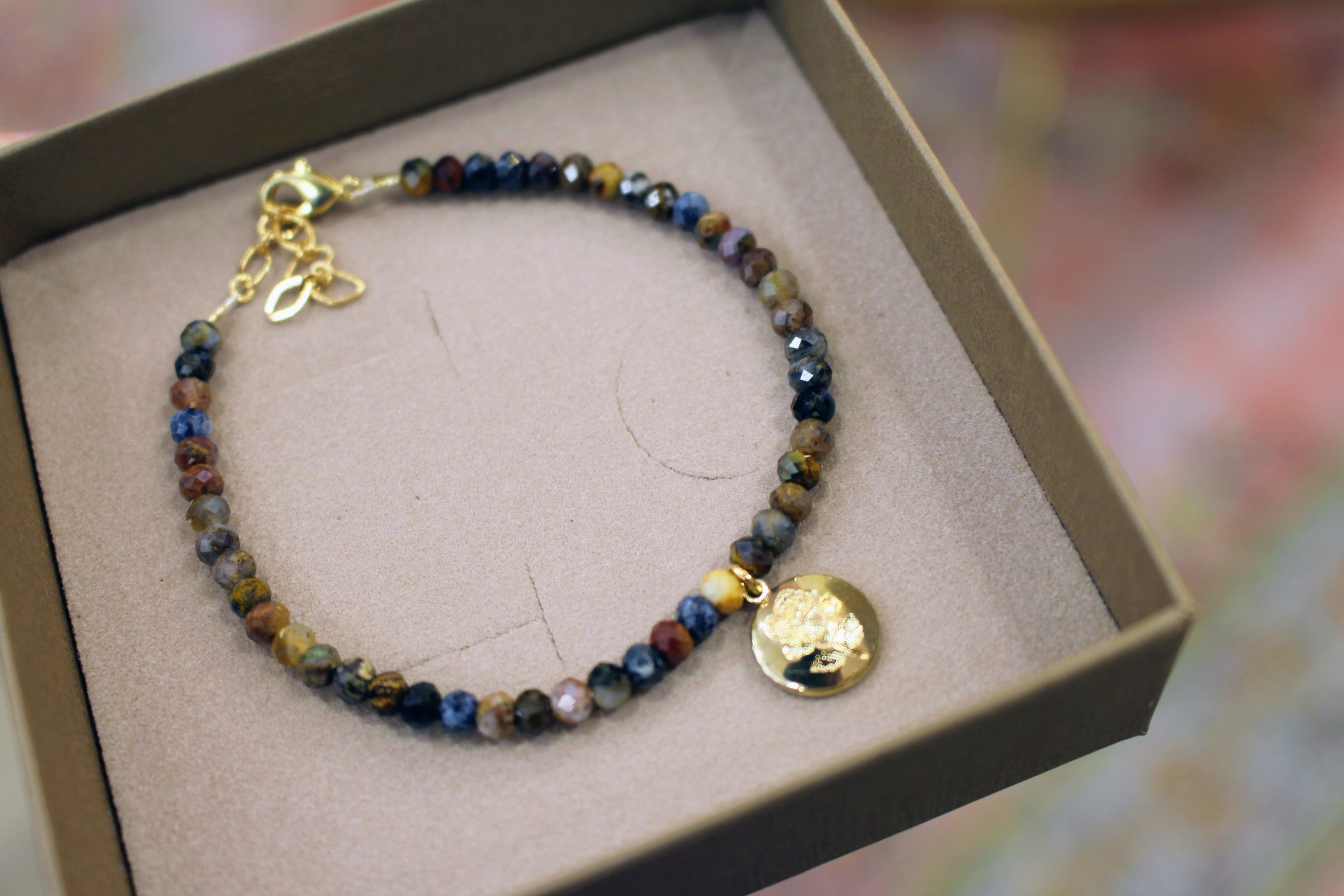 Bracelet JARDIN MYSTERIEUX doré - pietersite