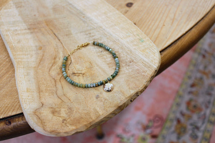 Bracelet JARDIN MYSTERIEUX doré - agate indienne