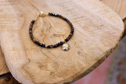 Bracelet JARDIN MYSTERIEUX doré - pietersite