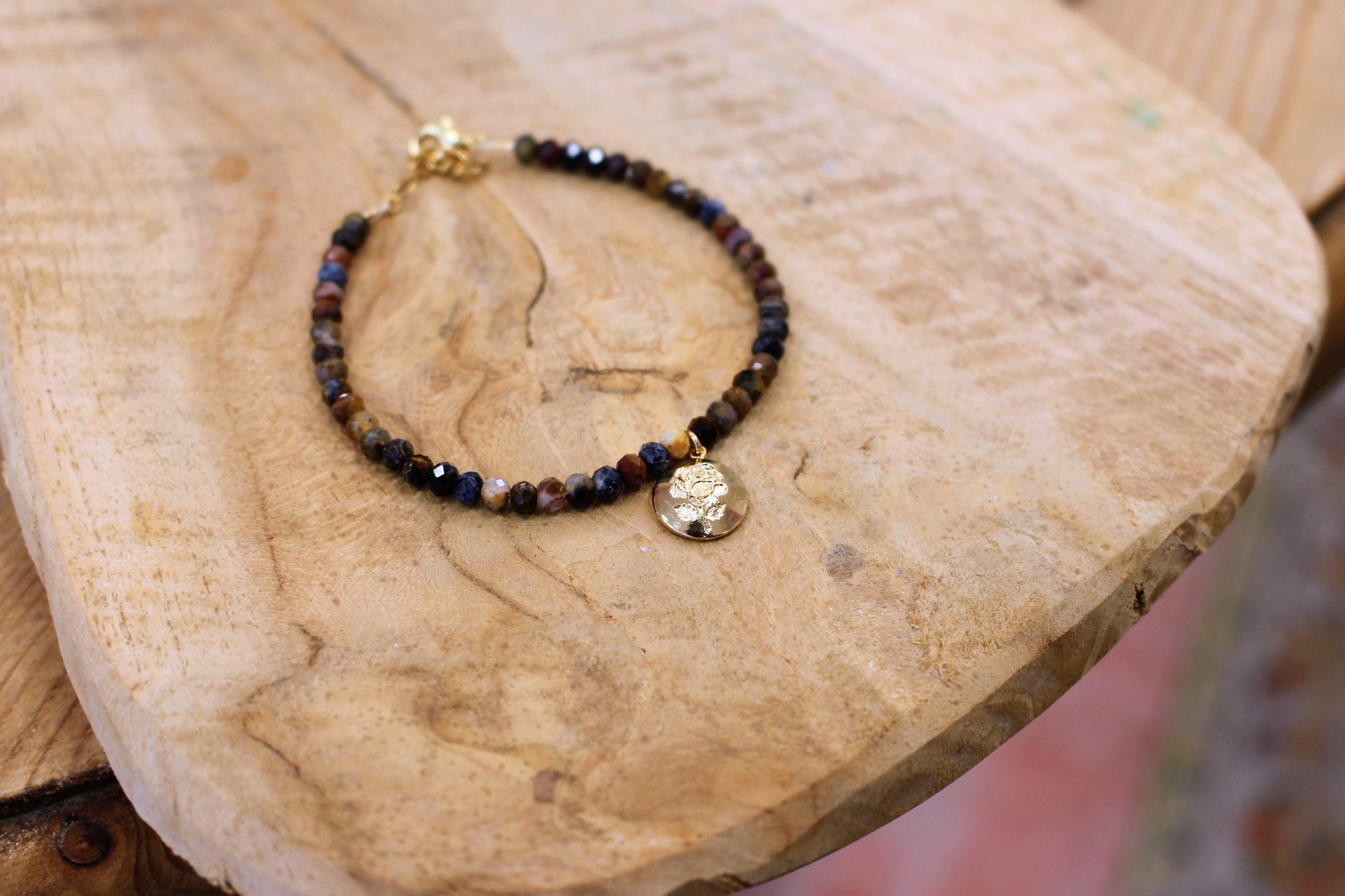 Bracelet JARDIN MYSTERIEUX doré - pietersite