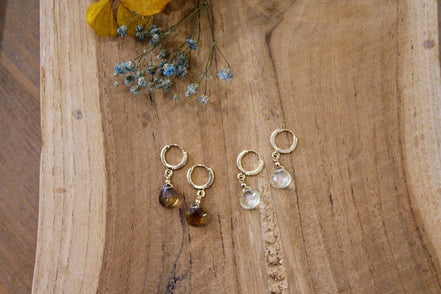 Boucles d'oreilles MADAME quartz lemon