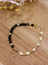 Bracelet MOOD obsidienne noire dorée