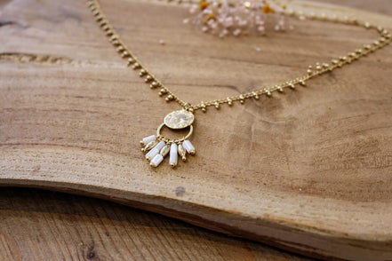 Collier SUNSET doré et nacre