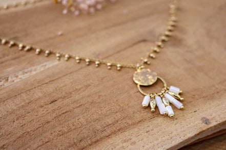 Collier SUNSET doré et nacre