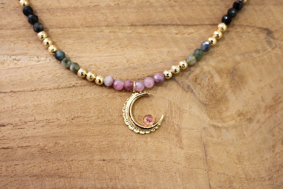 Collier CREATRICE tourmalines multicolore