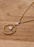 pendentif pierre de lune sur chaine fine doré idée cadeau bijou femme