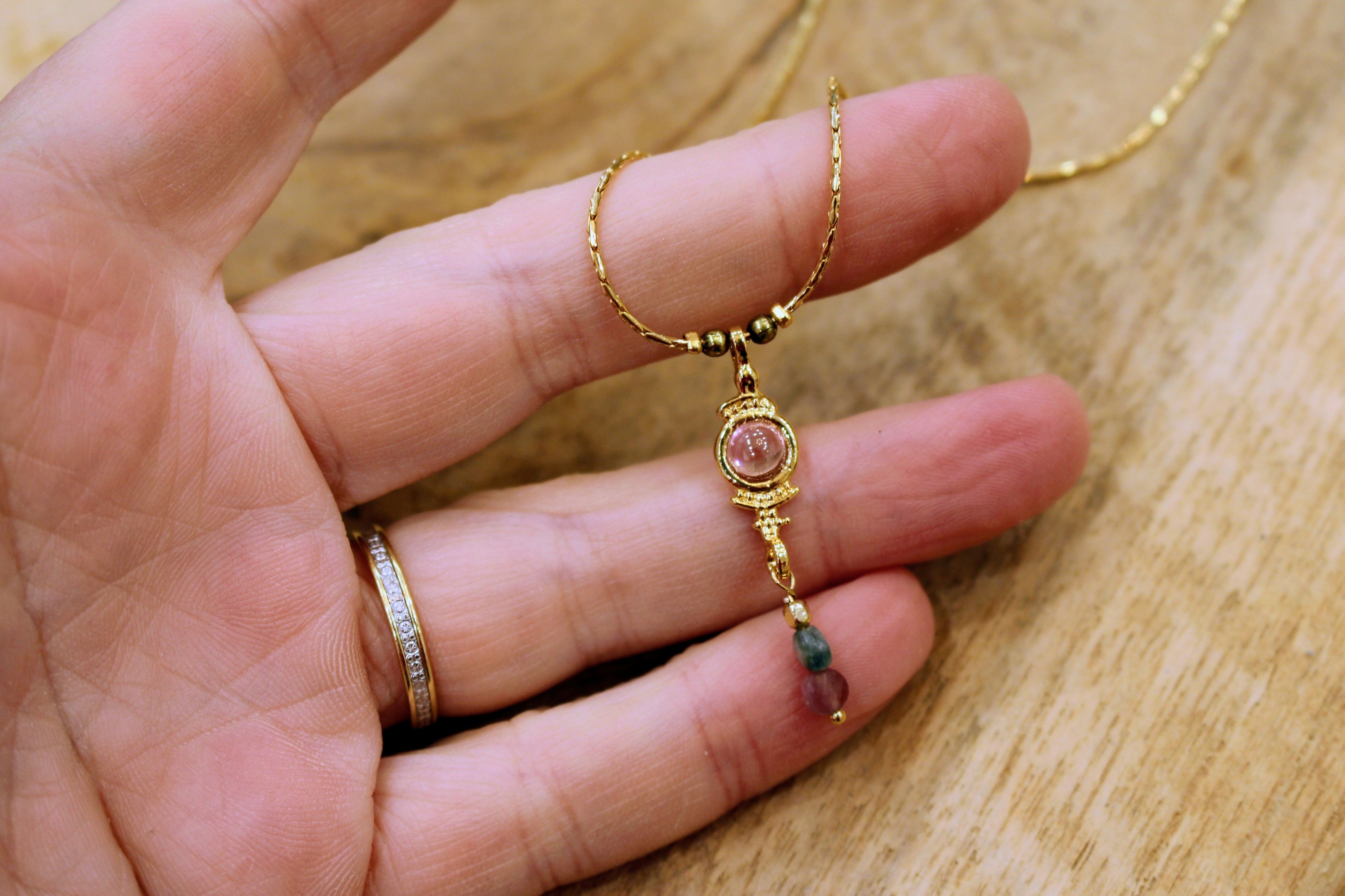 Collier ATHENA doré tourmaline