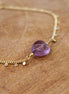 pierre cœur améthyste bracelet doré idée cadeau bijou femme